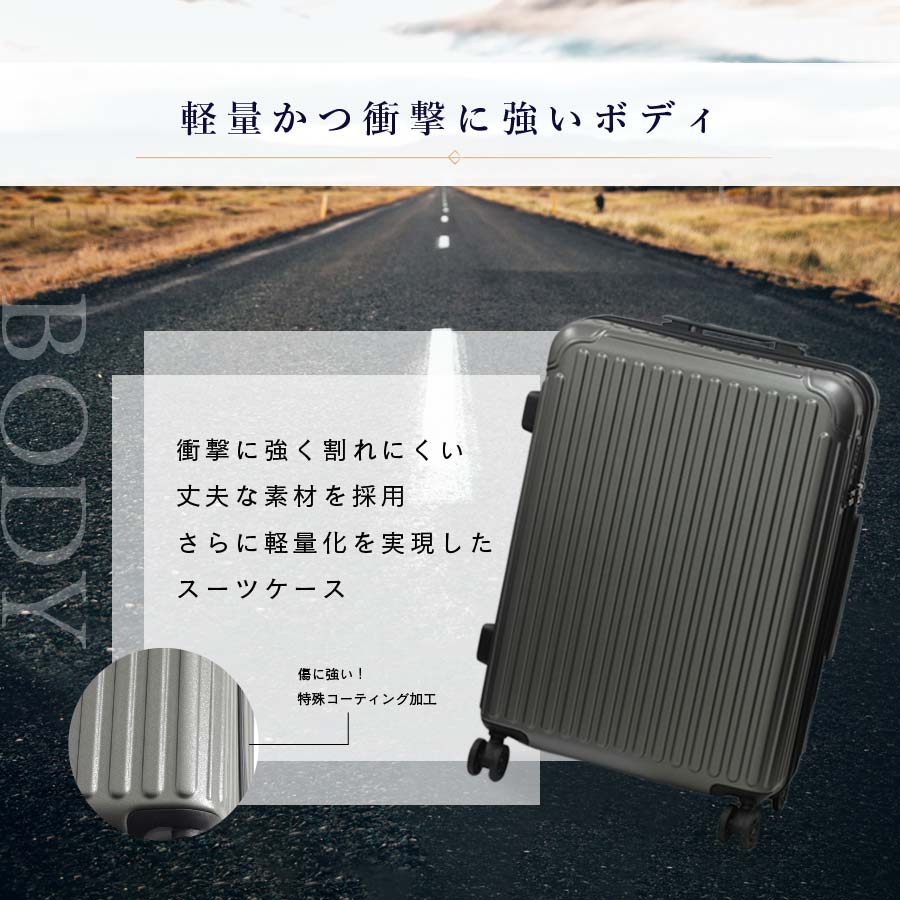 Ginza Karen ストライプタイプスーツケースMサイズ(24インチ) 拡張タイプ
