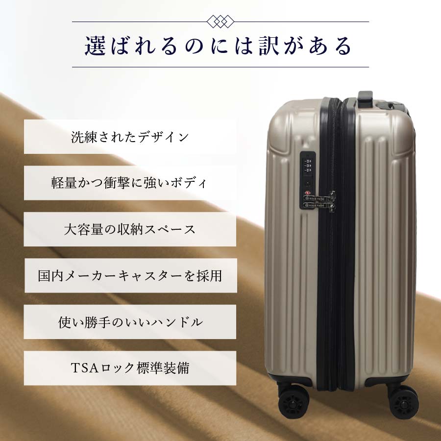 Ginza Karen Stripe Type Suitcase S Size (20 inches) Carry-on Size Expandable Type