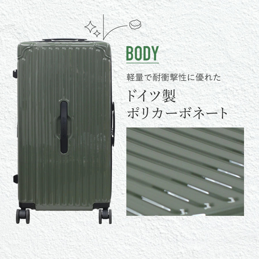 Ginza Karen Cube-Type Zipper Suitcase with Stopper, Large (28 inches)