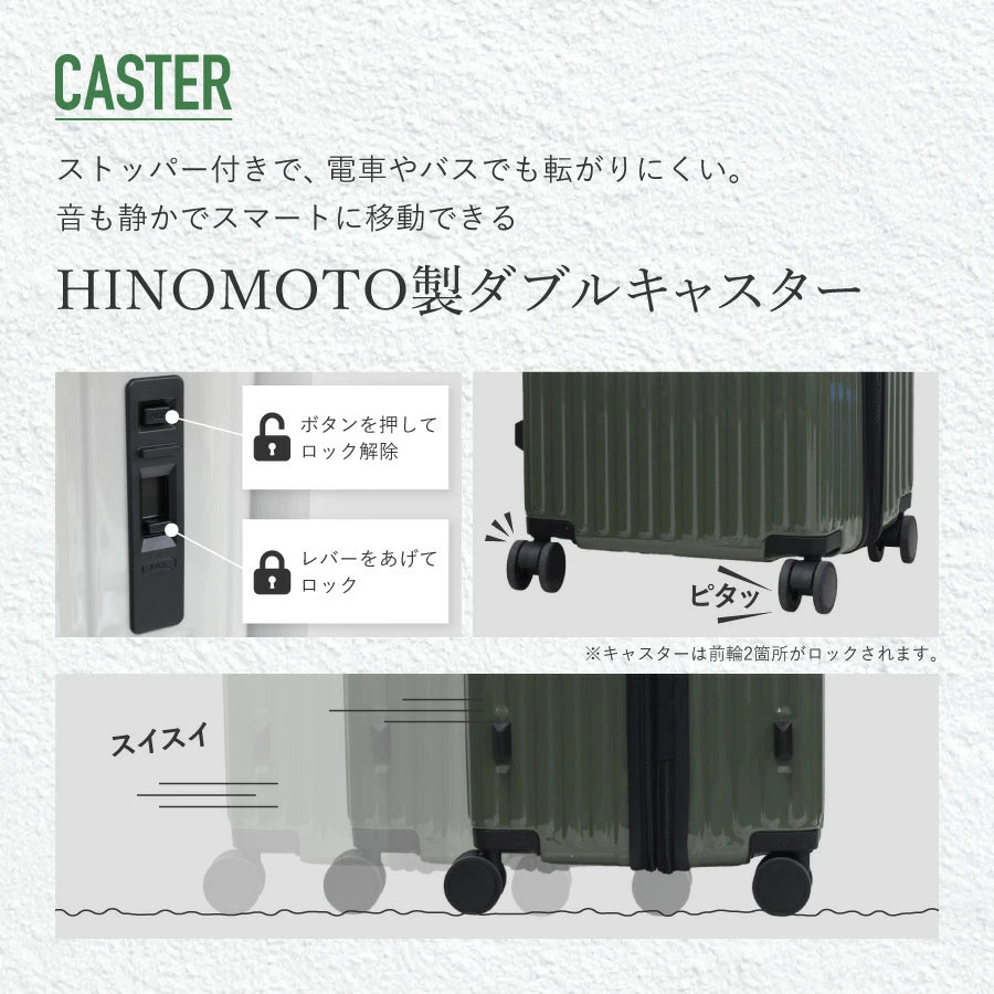 Ginza Karen Cube-Type Zipper Suitcase with Stopper, Large (28 inches)