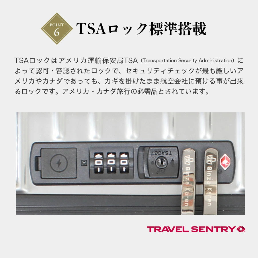 Ginza Karen 2-Way Open-Type Suitcase with Stopper, Small (20 inches), Carry-On Size, Expandable